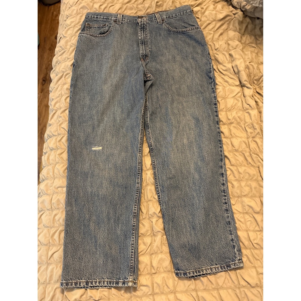 Axist Jeans Mens 35x29 Medium Wash Wide Leg Denim Blue Five Pocket Casual Pants